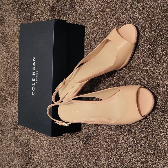 NEW IN BOX Cole Haan Juliana OT Slingback Peeptoe Pumps sz 9.5 - Picture 2 of 7